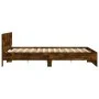 Estructura de cama con cabecero roble ahumado 160x200 cm de , Camas y somieres - Ref: Foro24-3207473, Precio: 169,02 €, Descu...