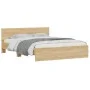 Estructura de cama con cabecero roble Sonoma 150x200 cm de , Camas y somieres - Ref: Foro24-3207478, Precio: 140,02 €, Descue...