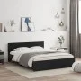 Bed frame with black headboard 140x200 cm by , Beds and slatted bases - Ref: Foro24-3207484, Price: 174,51 €, Discount: %