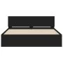 Bed frame with black headboard 140x200 cm by , Beds and slatted bases - Ref: Foro24-3207484, Price: 174,51 €, Discount: %