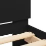 Bed frame with black headboard 140x200 cm by , Beds and slatted bases - Ref: Foro24-3207484, Price: 174,51 €, Discount: %