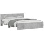 Estructura de cama con cabecero gris hormigón 140x200 cm de , Camas y somieres - Ref: Foro24-3207486, Precio: 187,62 €, Descu...