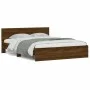 Estructura de cama con cabecero marrón roble 140x190 cm de , Camas y somieres - Ref: Foro24-3207503, Precio: 179,25 €, Descue...