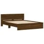 Estructura de cama con cabecero marrón roble 140x190 cm de , Camas y somieres - Ref: Foro24-3207503, Precio: 179,25 €, Descue...