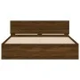 Estructura de cama con cabecero marrón roble 140x190 cm de , Camas y somieres - Ref: Foro24-3207503, Precio: 179,25 €, Descue...