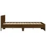 Estructura de cama con cabecero marrón roble 140x190 cm de , Camas y somieres - Ref: Foro24-3207503, Precio: 179,25 €, Descue...