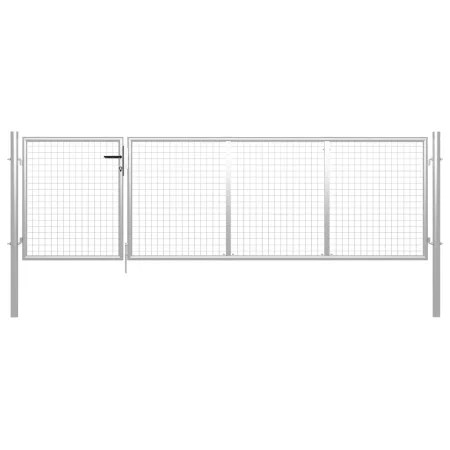 Silver steel garden gate 350x100 cm by vidaXL, garden gates - Ref: Foro24-144341, Price: 383,80 €, Discount: %