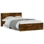 Estructura de cama con cabecero roble ahumado 120x190 cm de , Camas y somieres - Ref: Foro24-3207515, Precio: 147,54 €, Descu...