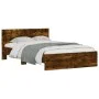 Estructura de cama con cabecero roble ahumado 120x190 cm de , Camas y somieres - Ref: Foro24-3207515, Precio: 147,54 €, Descu...