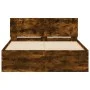 Estructura de cama con cabecero roble ahumado 120x190 cm de , Camas y somieres - Ref: Foro24-3207515, Precio: 147,54 €, Descu...
