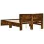 Estructura de cama con cabecero roble ahumado 120x190 cm de , Camas y somieres - Ref: Foro24-3207515, Precio: 147,54 €, Descu...