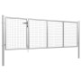 Puerta de jardín de acero plateado 350x100 cm de vidaXL, Puertas de jardín - Ref: Foro24-144341, Precio: 391,79 €, Descuento: %