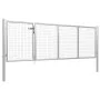 Silbernes Gartentor aus Stahl, 350 x 100 cm von vidaXL, Gartentore - Ref: Foro24-144341, Preis: 383,80 €, Rabatt: %