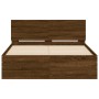 Estructura de cama con cabecero marrón roble 120x190 cm de , Camas y somieres - Ref: Foro24-3207517, Precio: 169,22 €, Descue...