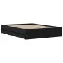 Black engineered wood bed with drawers 120x190 cm by , Beds and slatted bases - Ref: Foro24-3207316, Price: 198,96 €, Discoun...