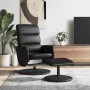Sillón reclinable con reposapiés cuero sintético negro de , Sillones - Ref: Foro24-356722, Precio: 172,36 €, Descuento: %