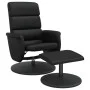 Sillón reclinable con reposapiés cuero sintético negro de , Sillones - Ref: Foro24-356722, Precio: 172,36 €, Descuento: %
