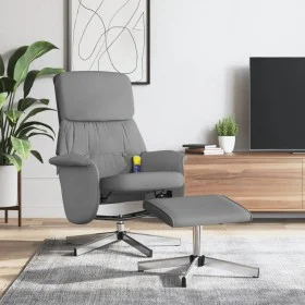 Recliner massage chair with footrest light gray fabric by , Armchairs - Ref: Foro24-356678, Price: 120,96 €, Discount: %