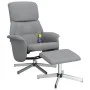 Recliner massage chair with footrest light gray fabric by , Armchairs - Ref: Foro24-356678, Price: 120,96 €, Discount: %