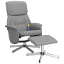 Sillón reclinable de masaje con reposapiés tela gris claro de , Sillones - Ref: Foro24-356678, Precio: 143,70 €, Descuento: %