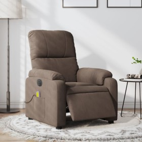 Sillón reclinable de masaje eléctrico tela de microfibra marrón de , Sillones - Ref: Foro24-3204921, Precio: 280,50 €, Descue...