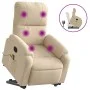 Hebbarer Massage-Liegestuhl aus cremefarbenem Mikrofaserstoff von , Sessel - Ref: Foro24-3204940, Preis: 334,79 €, Rabatt: %
