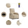 Sillón reclinable de masaje elevable tela de microfibra crema de , Sillones - Ref: Foro24-3204940, Precio: 318,73 €, Descuent...