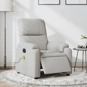 Sillón reclinable masaje eléctrico tela microfibra gris claro de , Sillones - Ref: Foro24-3204923, Precio: 280,48 €, Descuent...