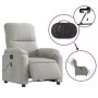Sillón reclinable masaje eléctrico tela microfibra gris claro de , Sillones - Ref: Foro24-3204923, Precio: 280,48 €, Descuent...