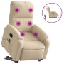 Sillón masaje eléctrico reclinable elevable tela crema de , Sillones - Ref: Foro24-3204954, Precio: 359,16 €, Descuento: %
