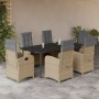 Set comedor de jardín 7 pzas con cojines ratán sintético beige en Conjuntos de jardín | Comprar online en Foru.es