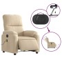 Sillón masaje eléctrico reclinable elevable tela crema de , Sillones - Ref: Foro24-3204954, Precio: 359,16 €, Descuento: %