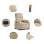 Sillón masaje eléctrico reclinable elevable tela crema de , Sillones - Ref: Foro24-3204954, Precio: 359,16 €, Descuento: %