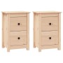 Mesitas de noche 2 uds madera maciza de pino 40x35x61,5 cm de vidaXL, Mesitas de noche - Ref: Foro24-820947, Precio: 92,67 €,...