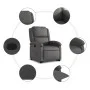 Grauer, hochklappbarer Relaxsessel aus echtem Leder von , Sessel - Ref: Foro24-3204265, Preis: 383,19 €, Rabatt: %