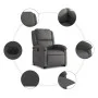 Sillón reclinable eléctrico elevable cuero auténtico gris de , Sillones - Ref: Foro24-3204273, Precio: 431,92 €, Descuento: %