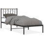 Estructura de cama con cabecero metal negro 80x200 cm de , Camas y somieres - Ref: Foro24-374428, Precio: 65,75 €, Descuento: %