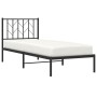 Estructura de cama con cabecero metal negro 80x200 cm de , Camas y somieres - Ref: Foro24-374428, Precio: 65,75 €, Descuento: %