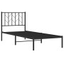 Estructura de cama con cabecero metal negro 80x200 cm de , Camas y somieres - Ref: Foro24-374428, Precio: 65,75 €, Descuento: %