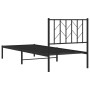 Estructura de cama con cabecero metal negro 80x200 cm de , Camas y somieres - Ref: Foro24-374428, Precio: 65,75 €, Descuento: %