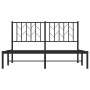 Estructura de cama con cabecero metal negro 140x190 cm de , Camas y somieres - Ref: Foro24-374437, Precio: 104,17 €, Descuent...