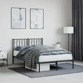 Bettgestell mit schwarzem Metallkopfteil 120x200 cm von , Betten und Lattenroste - Ref: Foro24-374435, Preis: 94,31 €, Rabatt: %