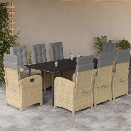 Set comedor de jardín 9 pzas con cojines ratán sintético beige en Conjuntos de jardín | Comprar online en Foru.es
