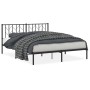 Estructura de cama con cabecero metal negro 160x200 cm de , Camas y somieres - Ref: Foro24-374440, Precio: 131,81 €, Descuent...