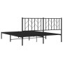 Estructura de cama con cabecero metal negro 160x200 cm de , Camas y somieres - Ref: Foro24-374440, Precio: 131,81 €, Descuent...