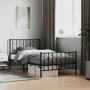 Estructura de cama con cabecero y estribo metal negro 100x190cm de , Camas y somieres - Ref: Foro24-374449, Precio: 76,59 €, ...
