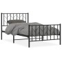 Estructura de cama con cabecero y estribo metal negro 100x190cm de , Camas y somieres - Ref: Foro24-374449, Precio: 76,59 €, ...