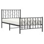 Estructura de cama con cabecero y estribo metal negro 100x190cm de , Camas y somieres - Ref: Foro24-374449, Precio: 76,59 €, ...
