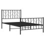 Estructura de cama con cabecero y estribo metal negro 100x190cm de , Camas y somieres - Ref: Foro24-374449, Precio: 76,59 €, ...