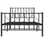 Estructura de cama con cabecero y estribo metal negro 100x190cm de , Camas y somieres - Ref: Foro24-374449, Precio: 76,59 €, ...